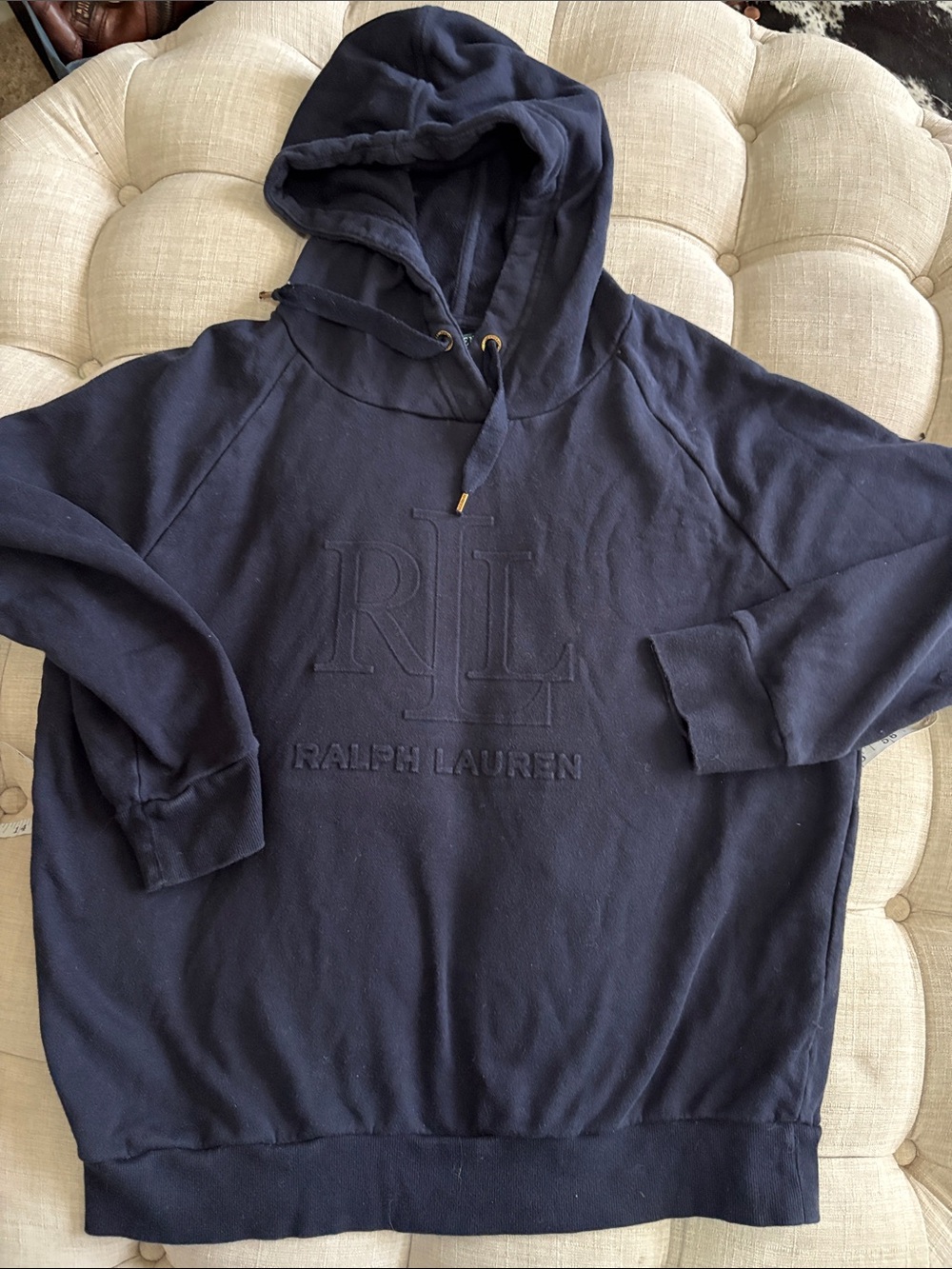 Lauren Ralph Lauren Navy Embroidered RL Pullover Hoodie